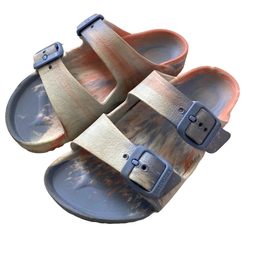 Birkenstock Arizona EVA Marble Slip On Sandals - Pink Blue White - 30 Euro